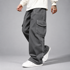 Adrian - Men's Oversized Cargo Pants with Contrast Stitching