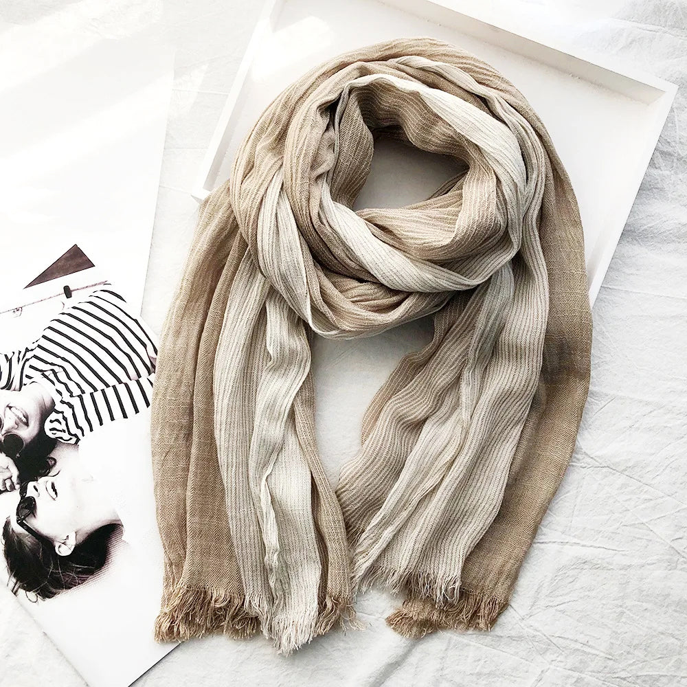 Adrian - Men's Pinstripe Lightweight Linen Scarf