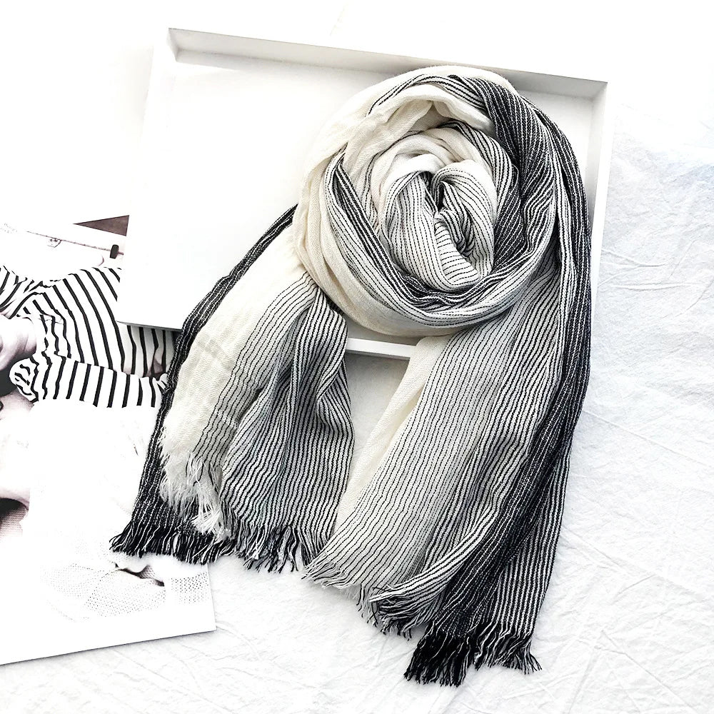 Adrian - Men's Pinstripe Lightweight Linen Scarf