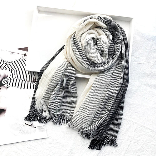 Adrian - Men's Pinstripe Lightweight Linen Scarf