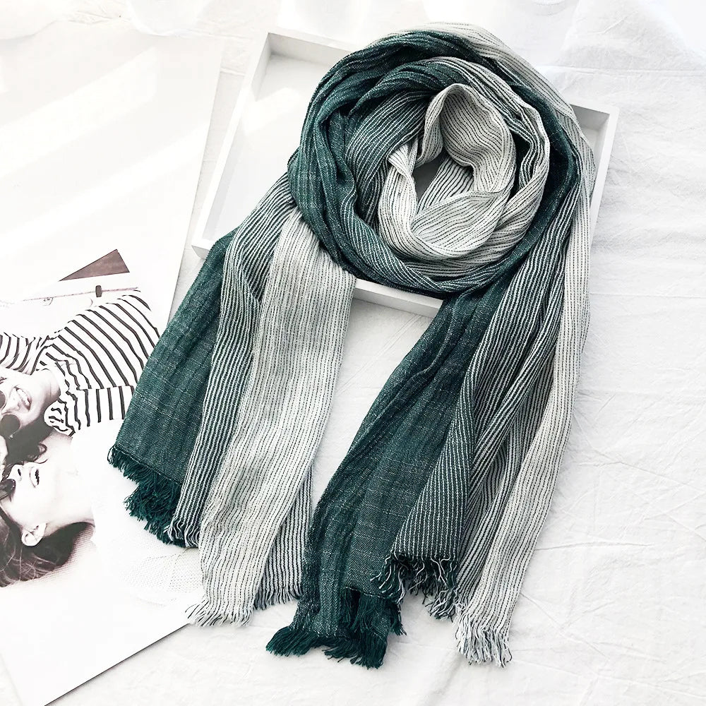 Adrian - Men's Pinstripe Lightweight Linen Scarf