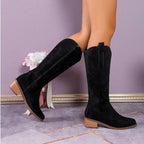 Adriana - Women's Embroidered Western Knee-High Boots 4