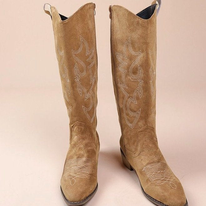 Adriana - Women's Embroidered Western Knee-High Boots 7