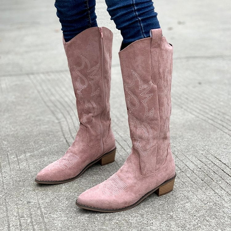 Adriana - Women's Embroidered Western Knee-High Boots 8