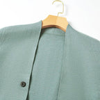 Adriel - Men’s Stripe Sleeve Button-Up Knit Cardigan
