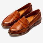 Alessia - Women's Leather Penny Strap Slip-On Loafers