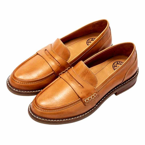 Alessia - Women's Leather Penny Strap Slip-On Loafers