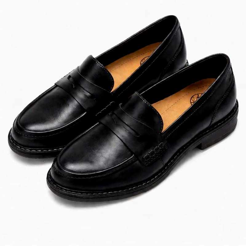Alessia - Women's Leather Penny Strap Slip-On Loafers