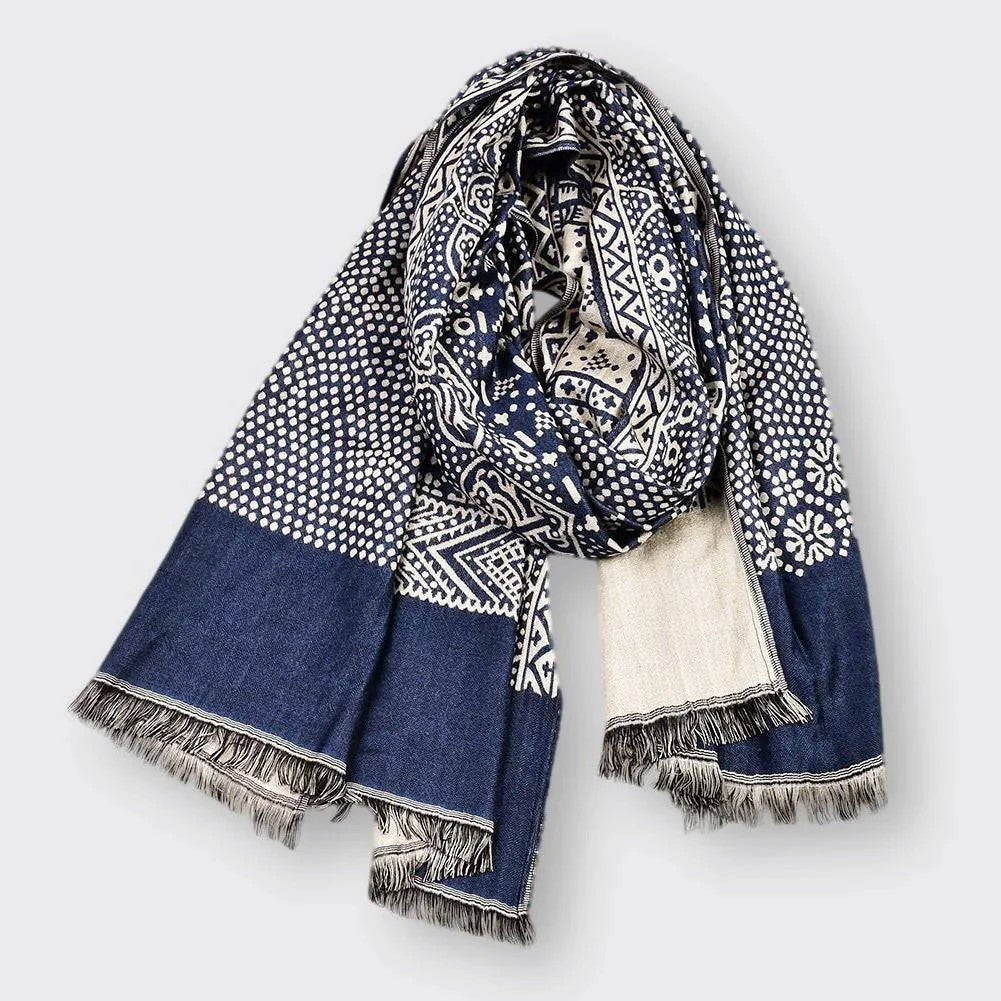 Alex - Cotton Patterned Fringe Scarf