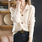 Alice - Women's Button-Up Knit Cardigan with Stand Collar