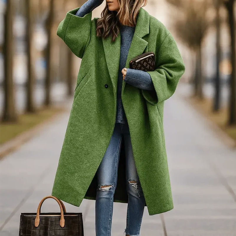 Alice - Women’s Oversized Wide Collar Long Coat