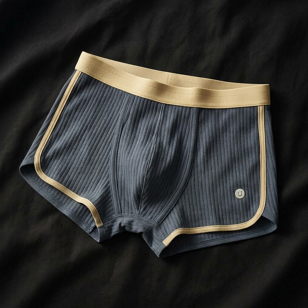 Aljon - Men's Ribbed Cotton Boxer Briefs