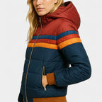 Amelia - Women's Retro Striped Hooded Puffer Jacket
