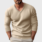 Andrew - Men's Fitted Long Sleeve V-Neck Sweater
