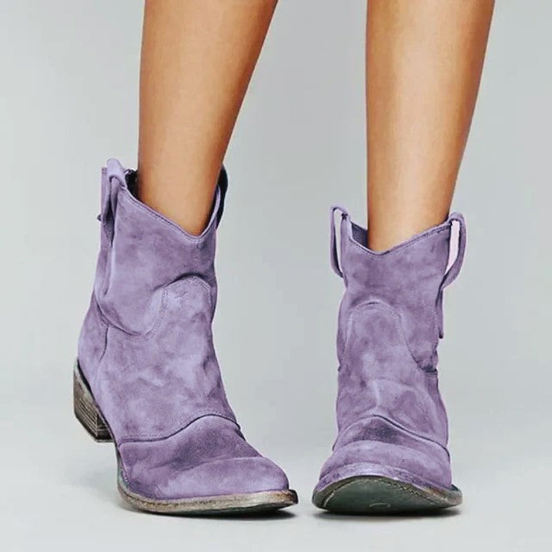 Angela - Women’s Western Suede Ankle Boots