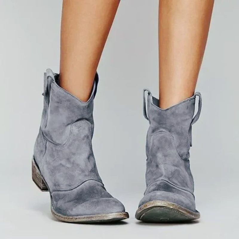 Angela - Women’s Western Suede Ankle Boots