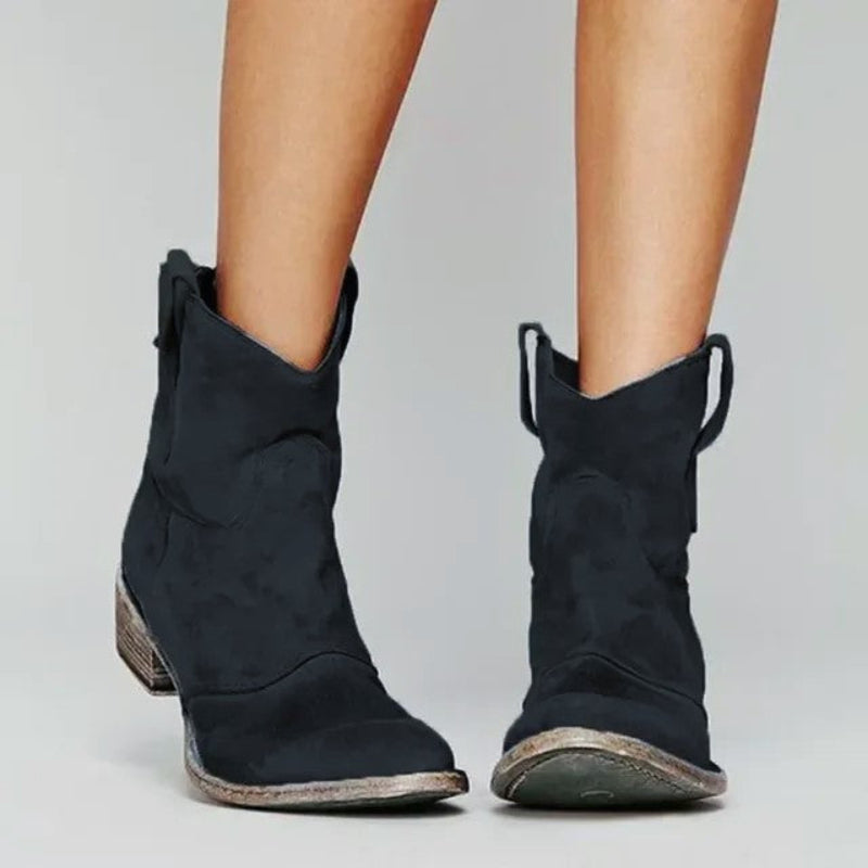 Angela - Women’s Western Suede Ankle Boots