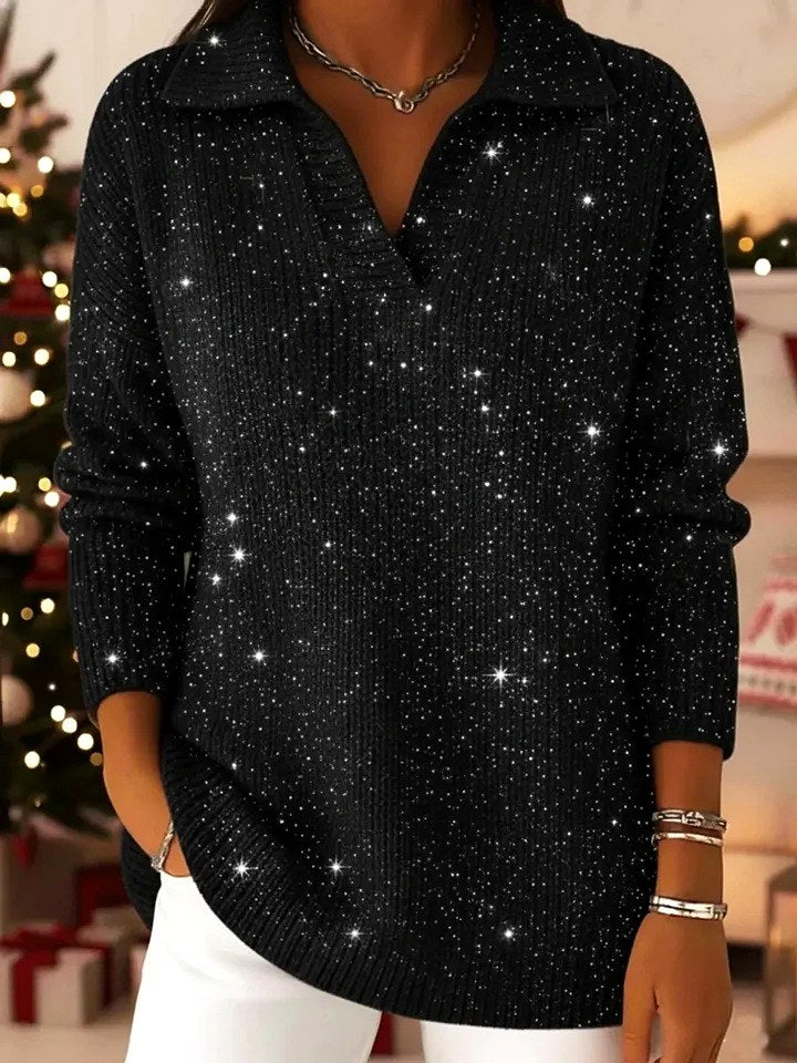 Angela - Women's Christmas Shimmer Knit Sweater2