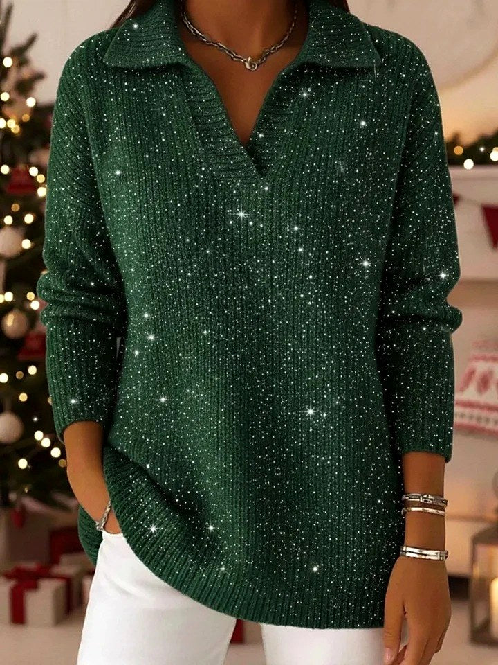 Angela - Women's Christmas Shimmer Knit Sweater 4