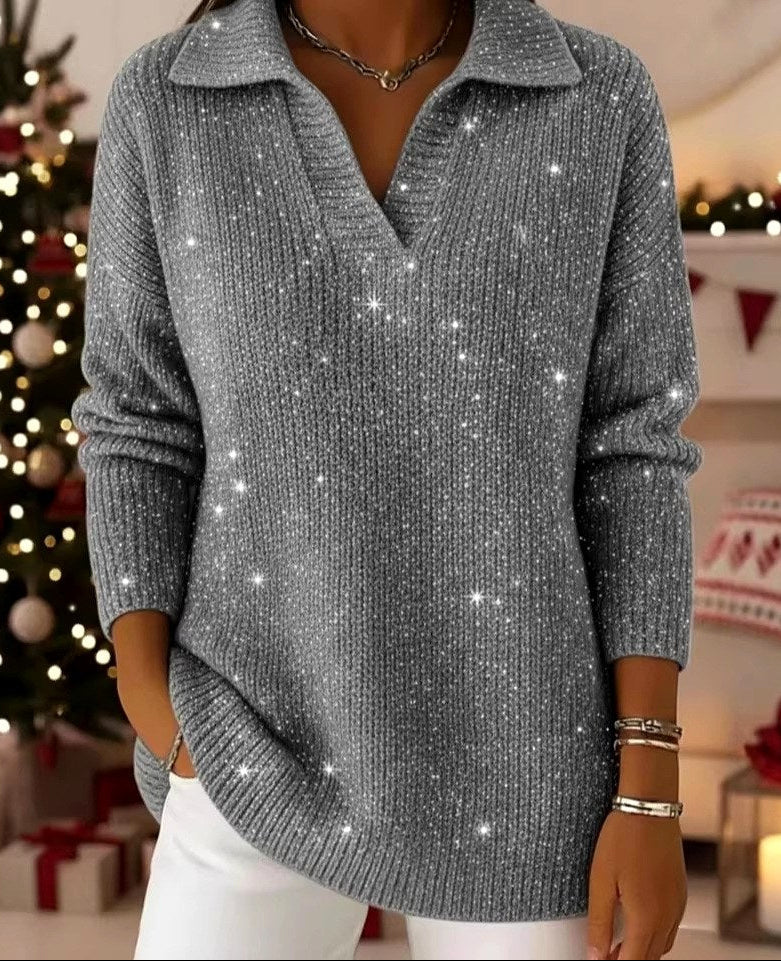Angela - Women's Christmas Shimmer Knit Sweater 5
