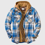 Anthony - Men's Hooded Plaid Shirt Jacket