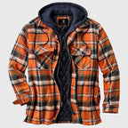 Anthony - Men's Hooded Plaid Shirt Jacket