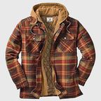 Anthony - Men's Hooded Plaid Shirt Jacket