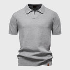 Archie - Men's Short Sleeve Textured Polo Knit Top