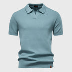Archie - Men's Short Sleeve Textured Polo Knit Top