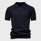 Archie - Men's Short Sleeve Textured Polo Knit Top