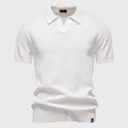 Archie - Men's Short Sleeve Textured Polo Knit Top