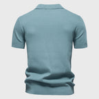 Archie - Men's Short Sleeve Textured Polo Knit Top