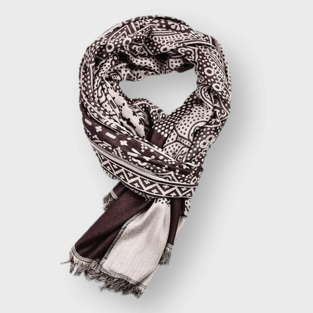 Ardin - Cotton Geometric Print Scarf