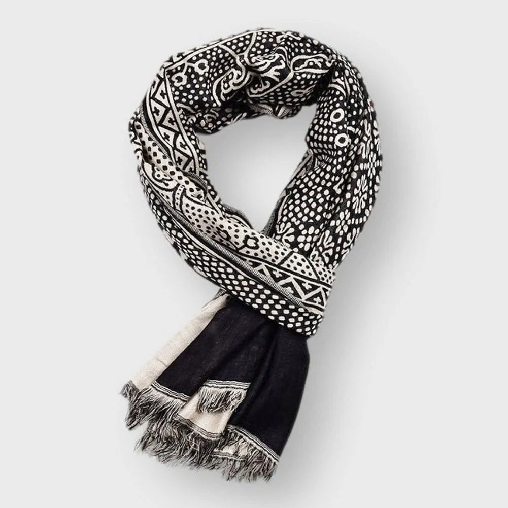 Ardin - Cotton Geometric Print Scarf