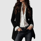 Ariel - Women's Single-Button Velvet Longline Blazer