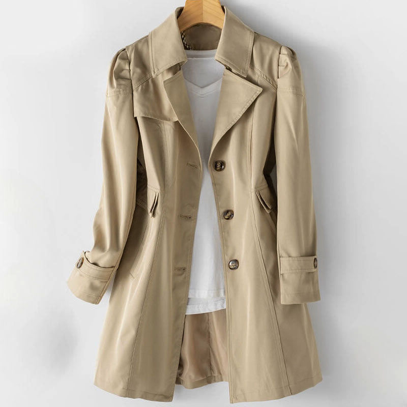 Ariella - Women's Tailored Button-Front Trench Coat