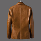 Arthur - Men's Leather Moto Jacket with Patch Pockets