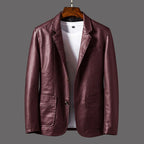 Arthur - Men's Leather Moto Jacket with Patch Pockets