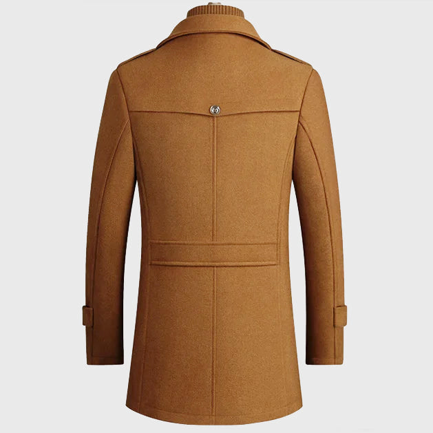 Arthur - Men’s Stand Collar Layered Wool Blend Overcoat