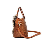 Audrey - Women's Croc-Embossed Round Handle Handbag