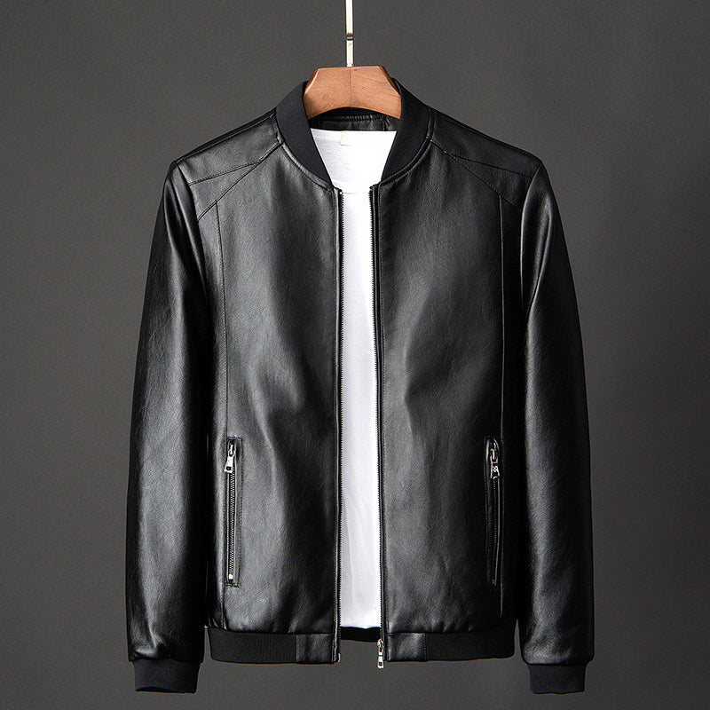 Austin - Men's Faux Leather Bomber Jacket