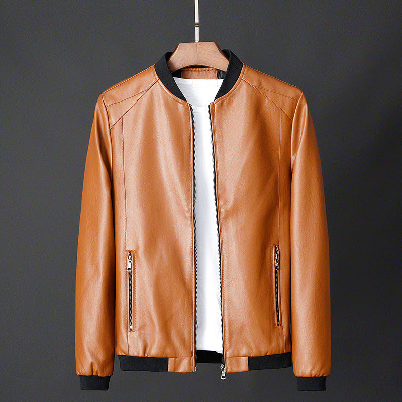 Austin - Men's Faux Leather Bomber Jacket