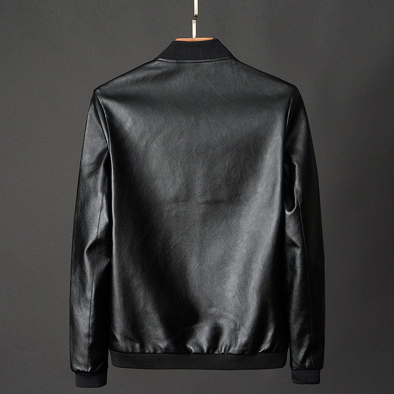 Austin - Men's Faux Leather Bomber Jacket
