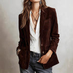 Avery - Women's Vintage-Inspired Suede Blazer Jacket