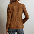 Avery - Women's Vintage-Inspired Suede Blazer Jacket