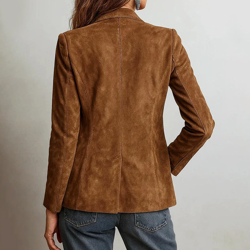 Avery - Women's Vintage-Inspired Suede Blazer Jacket