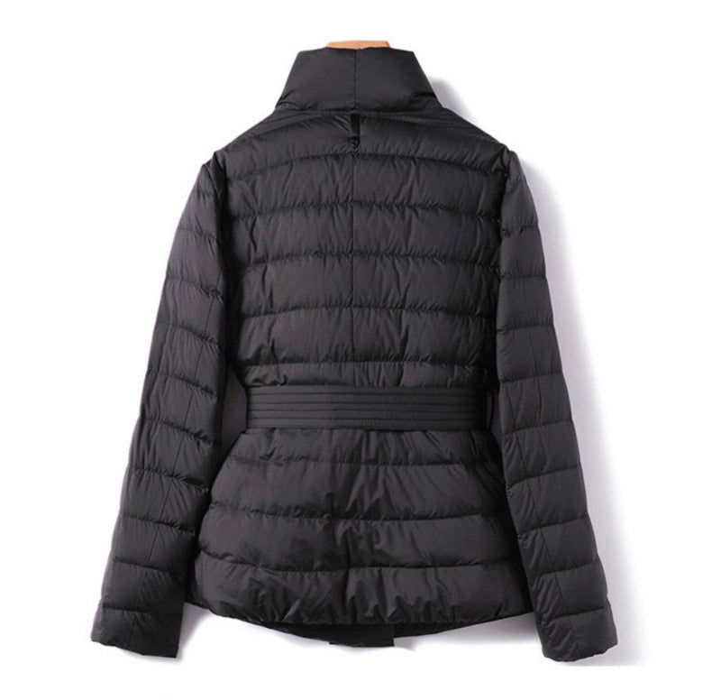 Bella - Women's Belted Shawl Collar Down Jacket