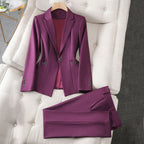 Bella - Women's Single-Button Blazer and Pants Set