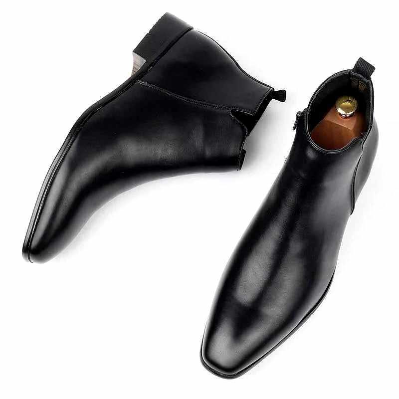 Bernard - Men's Pointed Almond Toe Leather Boots