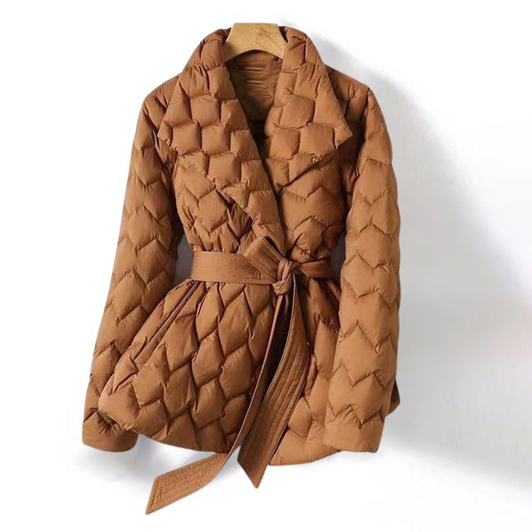 Bethany - Women's Belted Quilted Down Jacket